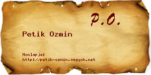 Petik Ozmin névjegykártya